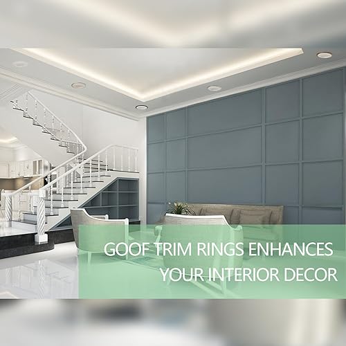 Miniatura 6 de Anillo de goof para lámpara empotrable de 56 pulgadas, anillo cromado para moldura de goof, diámetro exterior de 8.62 pulgadas, diámetro interior