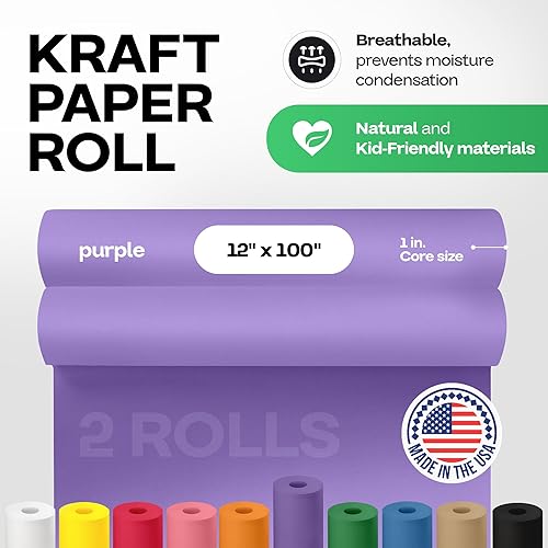 Vista 214 de Rollo de papel kraft marrón de 24 x 2160 pulgadas (180 pies), paquete de 4 – Papel de embalaje marrón hecho en Estados Unidos de 30 libras de grosor