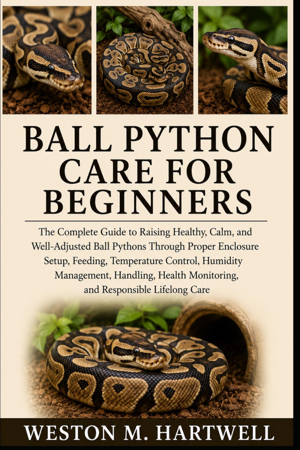 BALL PYTHON CARE FOR BEGINNERS: The Complete Guide to Raising Healthy, Calm, and Well-Adjusted Ball Pythons Through Proper Enclosure Setup, Feeding, ... Monitoring, and Responsible Lifelong Care