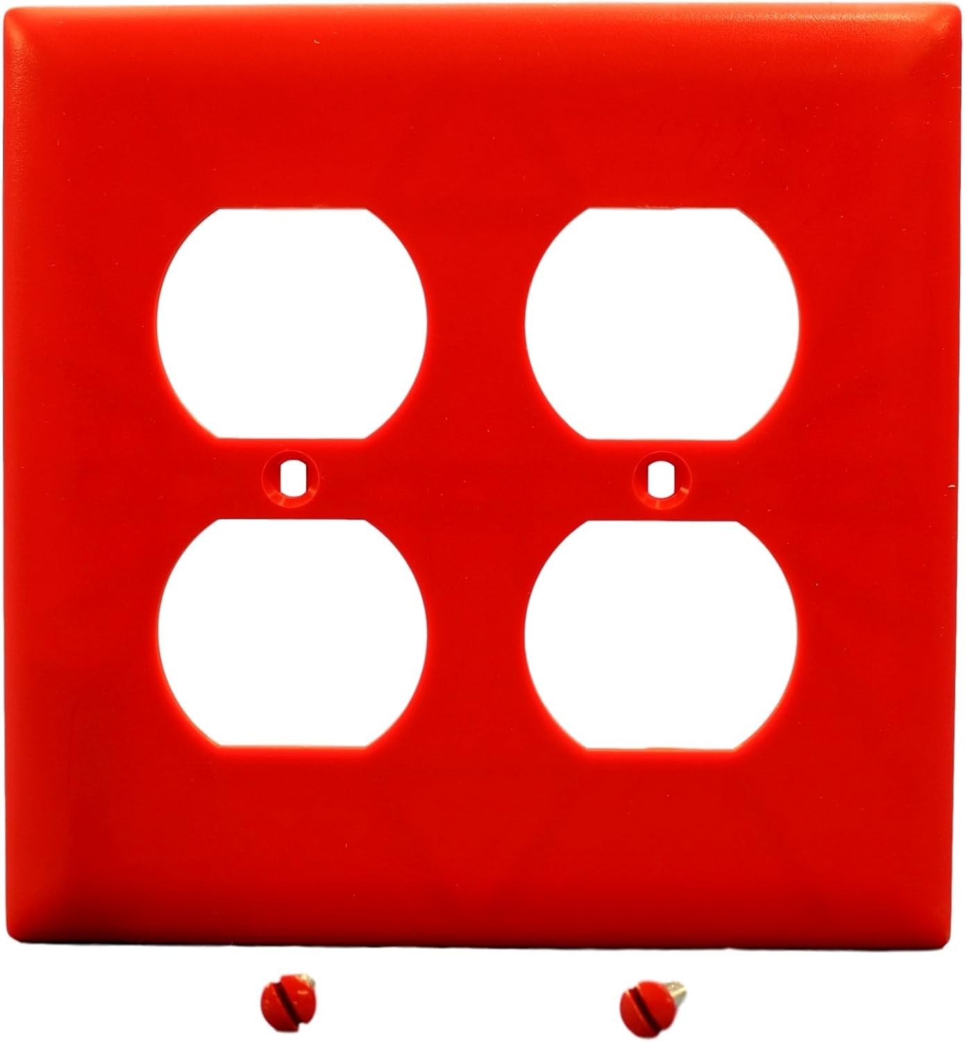 Legrand Pass & Seymour TP82RED Trademaster Mid-Size Unbreakable Nylon Wall Plate, 2 Gang, Two Duplex Outlet Cover, Red (1 Count)