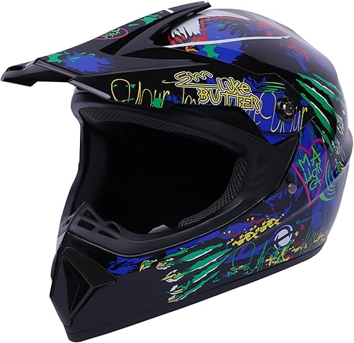 Miniatura 5 de Cascos universales para motocicleta, casco combinado con guantes, gafas DOT para adultosniños, motocross, todoterreno, carreras, ATV, motocross,