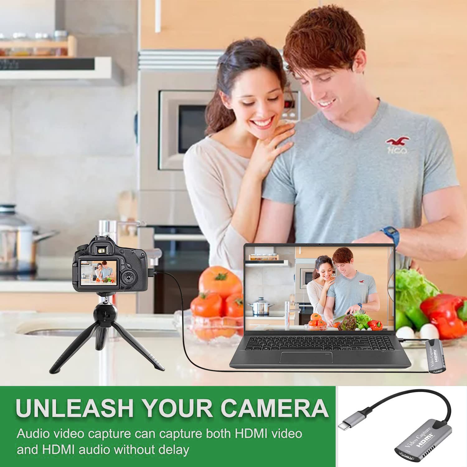 Tarjeta de Captura de Video HDMI a Tipo C, Unidad Gratuita 4K 1080P Tipo C HDMI a USB-C, convertidor portátil para grabación de Juegos, transmisiones en Vivo, Consola telefónica