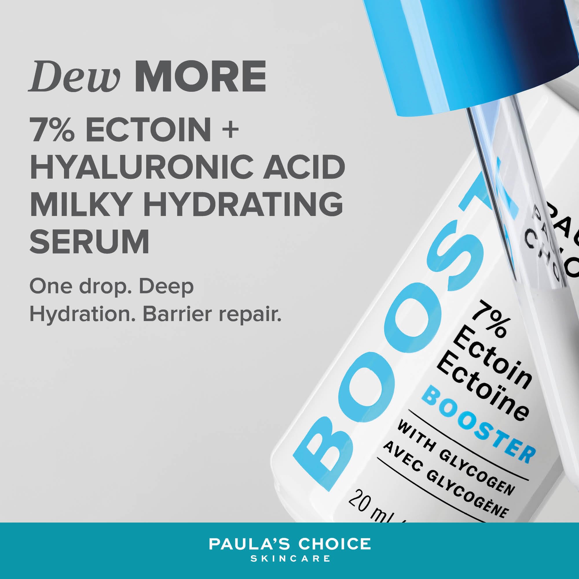 Paula's Choice 7% Ectoin & Hyaluronic Acid Milky Hydrating Serum - Serum do Twarzy - Natychmiastowe Nawilżenie - Koi, Redukuje Zaczerwienienia - z Kwas Hialuronowy - Wszystkie Rodzaje Skóry - 20 ml