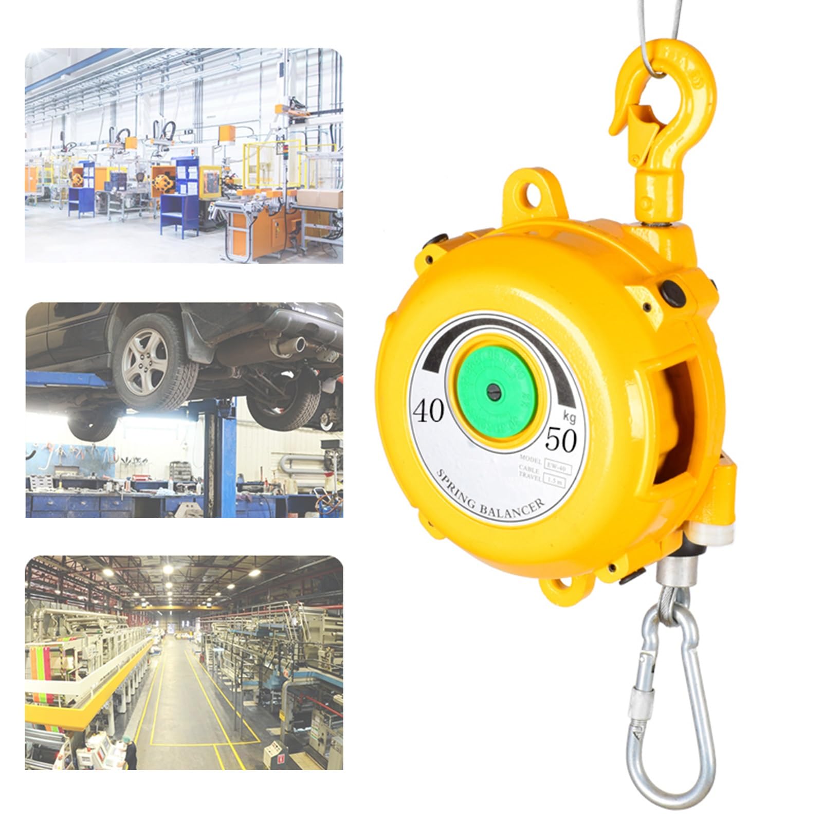 HYQOUKLR Telescopic Spring Balancer, Spring Balancer With 1.5 meters Wire Rope And Hook For Loads 3-70kg(40-50kg)