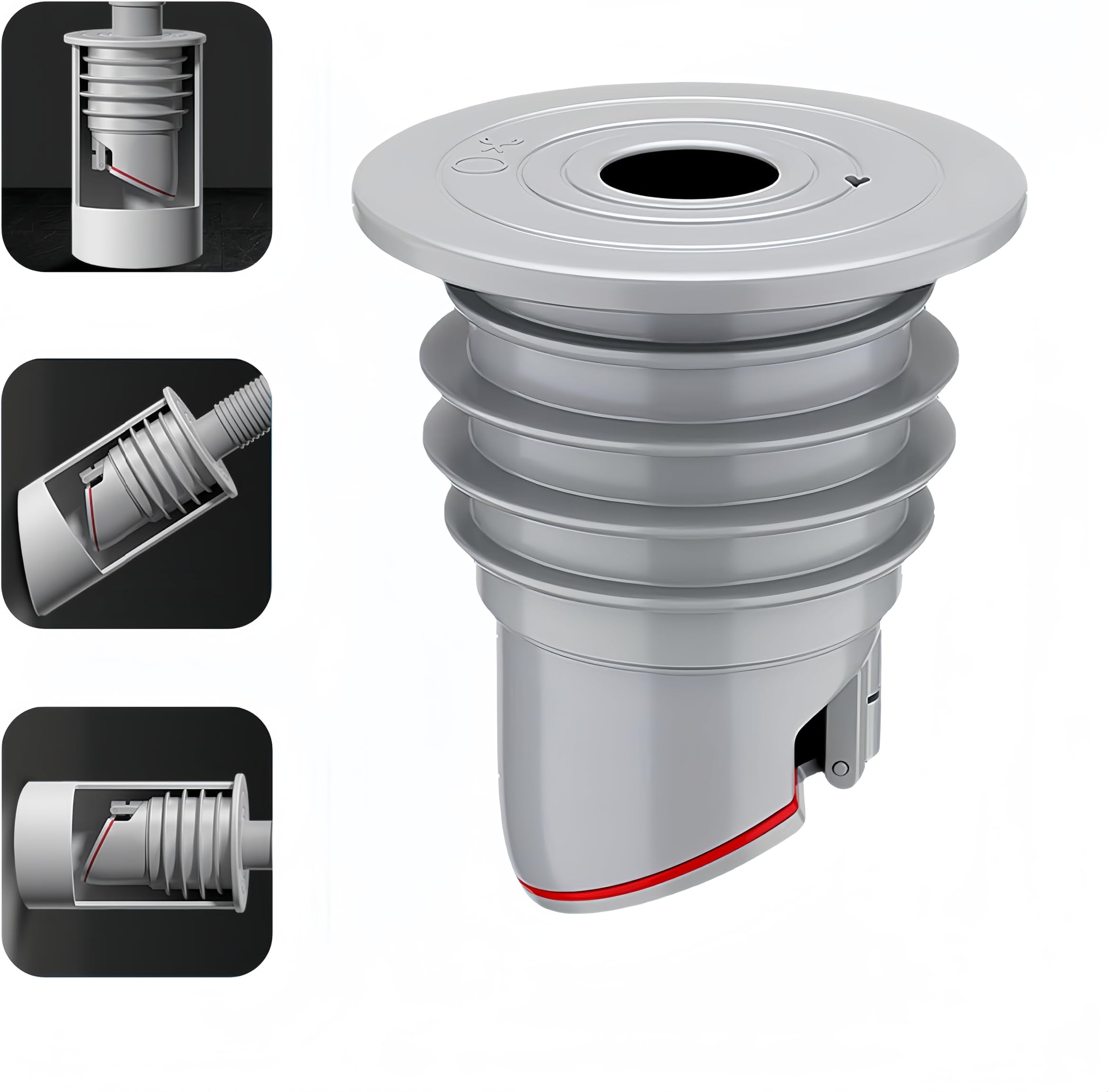 Washing Machine Drain Hose Seal, Anti-Odor Floor Drain Plug Sewer Pipe Seal Ring Sealing Cover, Washing Machine Sealing Plug (1, M: 45-50MM)