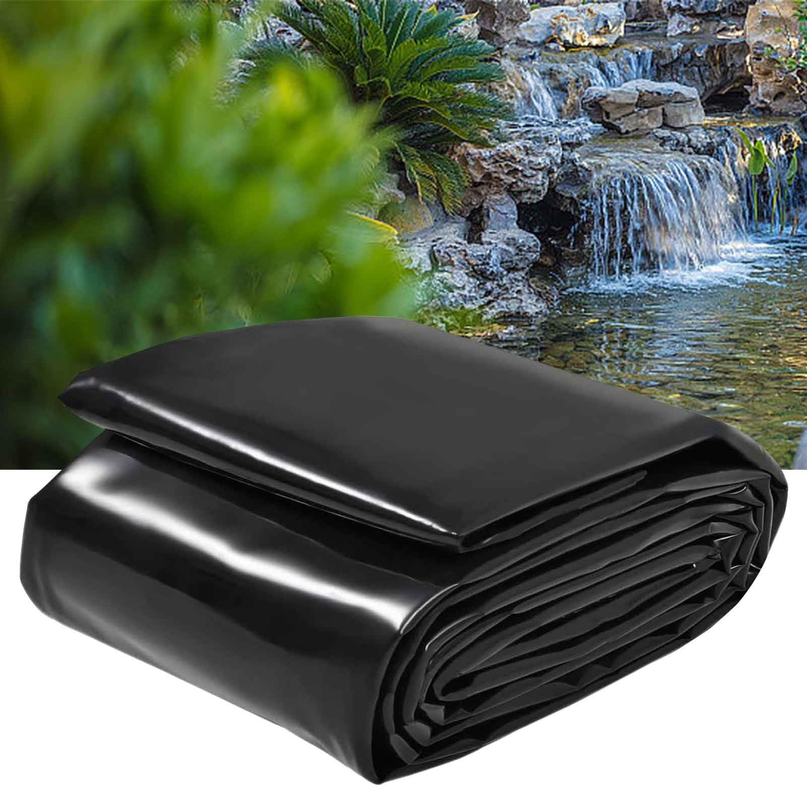 DMCHENGMA 0.13mm Thick HDPE Pond Liner, Heavy Duty Black Waterproof Sealing Film Easy Cutting Flexible Tarp for Koi Ponds, Garden Waterfall & Small Swimming Pool(4x10m(13.1x32.8ft))