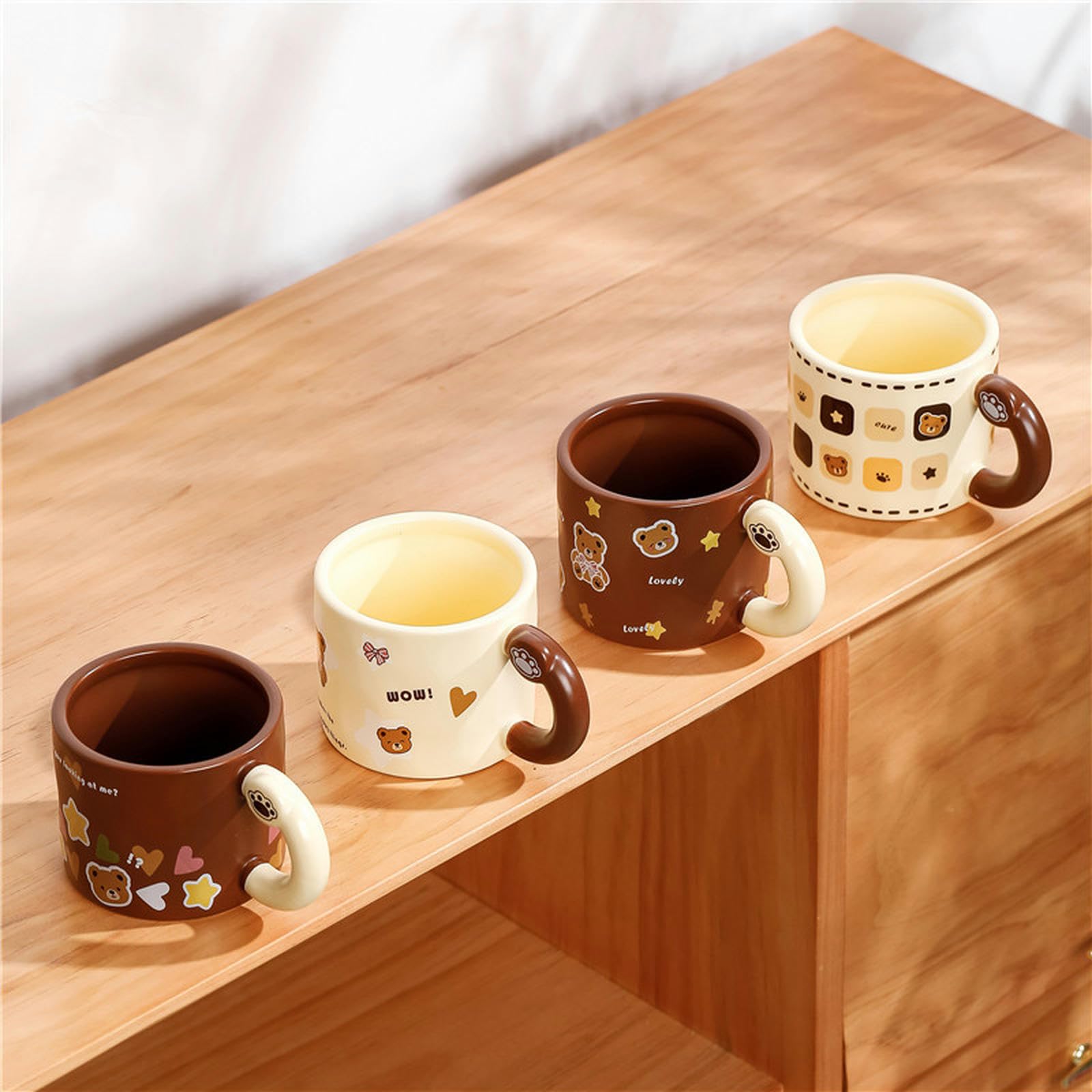 Tazza In Ceramica 3D A Forma Di Orso – 450 Ml Con Coperchio E Cucchiaio – Regalo Simpatico Per Tè, Caffè O Acqua – Marrone