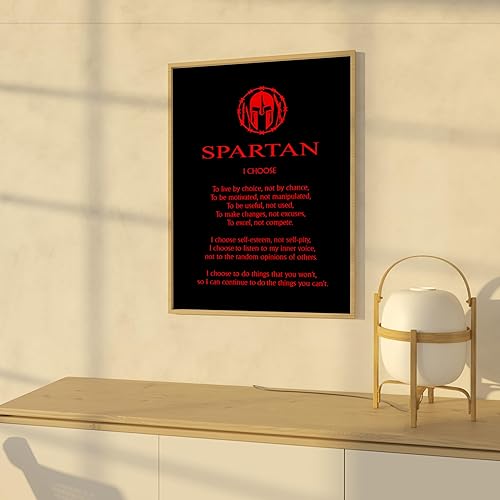 Miniatura 5 de Spartan Code Affirmations- Motivational Quotes Wall Art Decor, Black & Red Gloss Warrior Inspirational Print for Home Decor, Gym Decor, Office