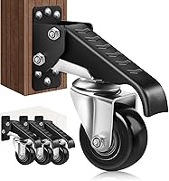 Vista 11 de SPACECARE Kit de ruedas retráctiles para banco de trabajo, ruedas de banco de trabajo resistentes con capacidad de 800 libras, ruedas ajustables