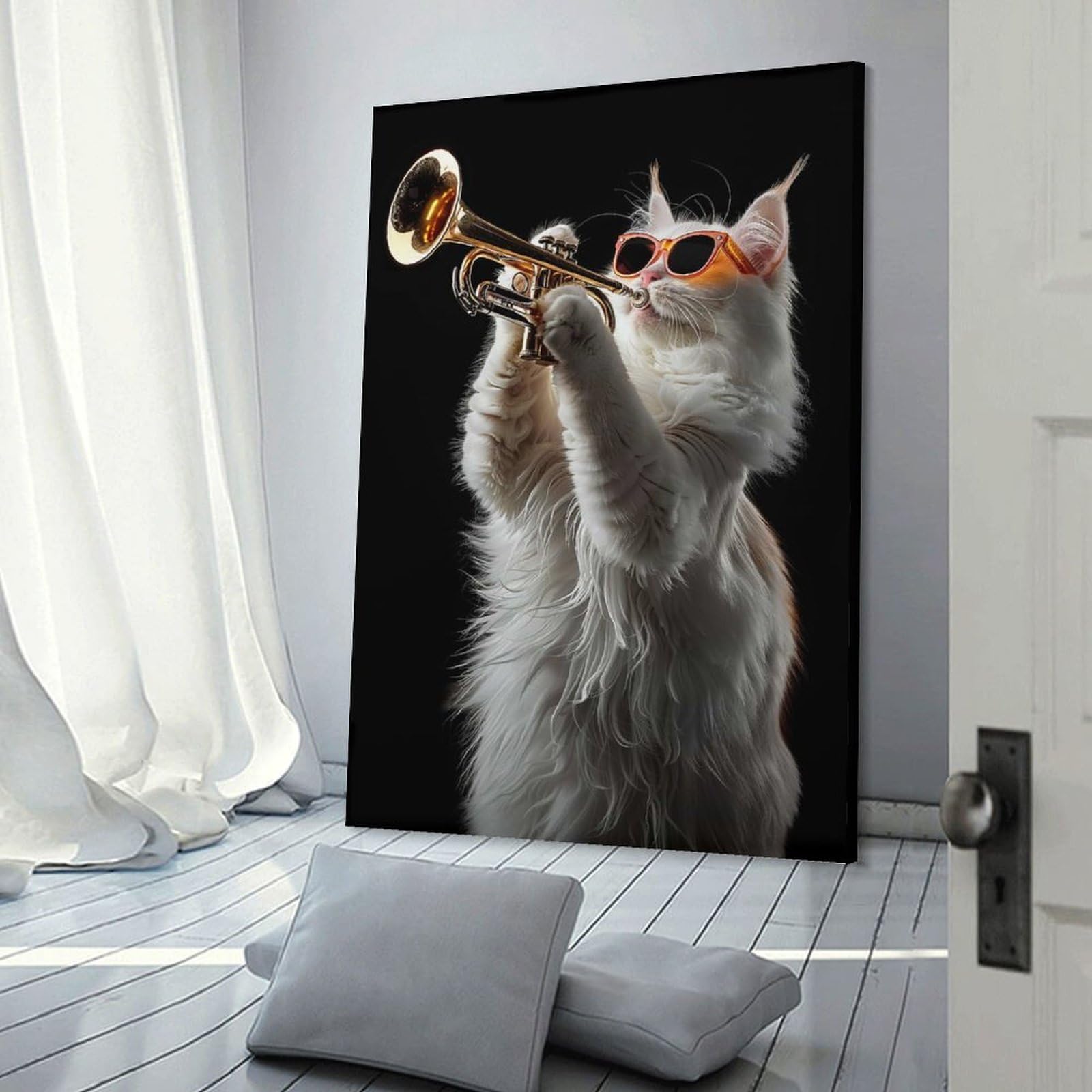 Junmoney Turkish Angora Trumpet Wall Art Print, 24x36inch(60x90cm), for Bedroom Decor, Cosy Corners Or Studios, Decorative Wall Art for Cosy Rooms