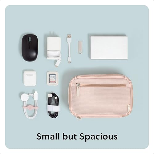 Miniatura 6 de U Brands Organizador de pana con doble cremallera, 8 x 5.25 x 2.5 pulgadas, rosa polvoriento