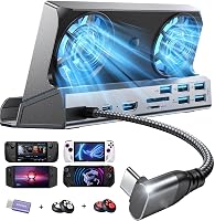 LISEN 13-in-1 Dokkoló Steam Deck/Legion Go/ROG Ally/MSI Claw Konzolokhoz - Kettős Hűtőventilátorral, 4K HDMI, 5 USB Port, Gigabit Ethernet,  1
