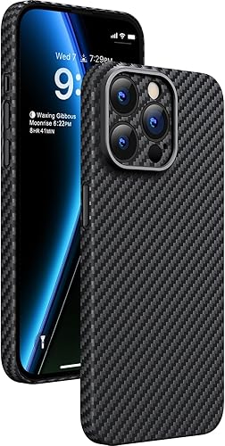 memumi Funda delgada de fibra de aramida real para iPhone 15 Pro, resistente y duradera de 0.020 in, ajuste delgado para iPhone 15 Pro, funda de