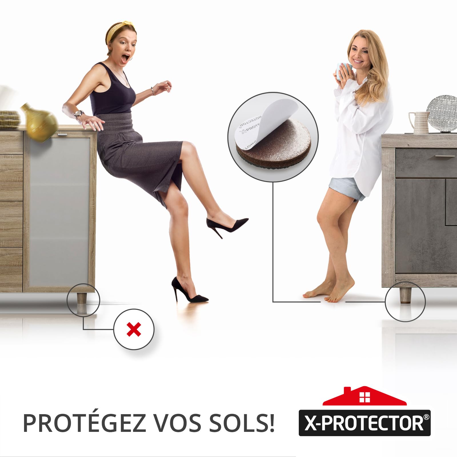50Pièces Pieds Patins de Meuble Chaise Table feutre antidérapant DIY