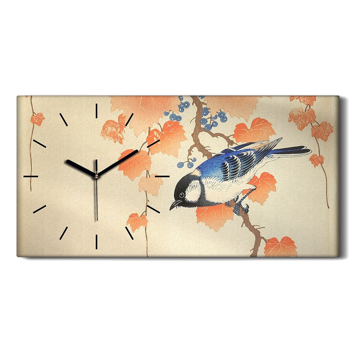 Horloge sur Toile sans tic-tac Coloray Art Moderne Silencieux avec Mains Noires