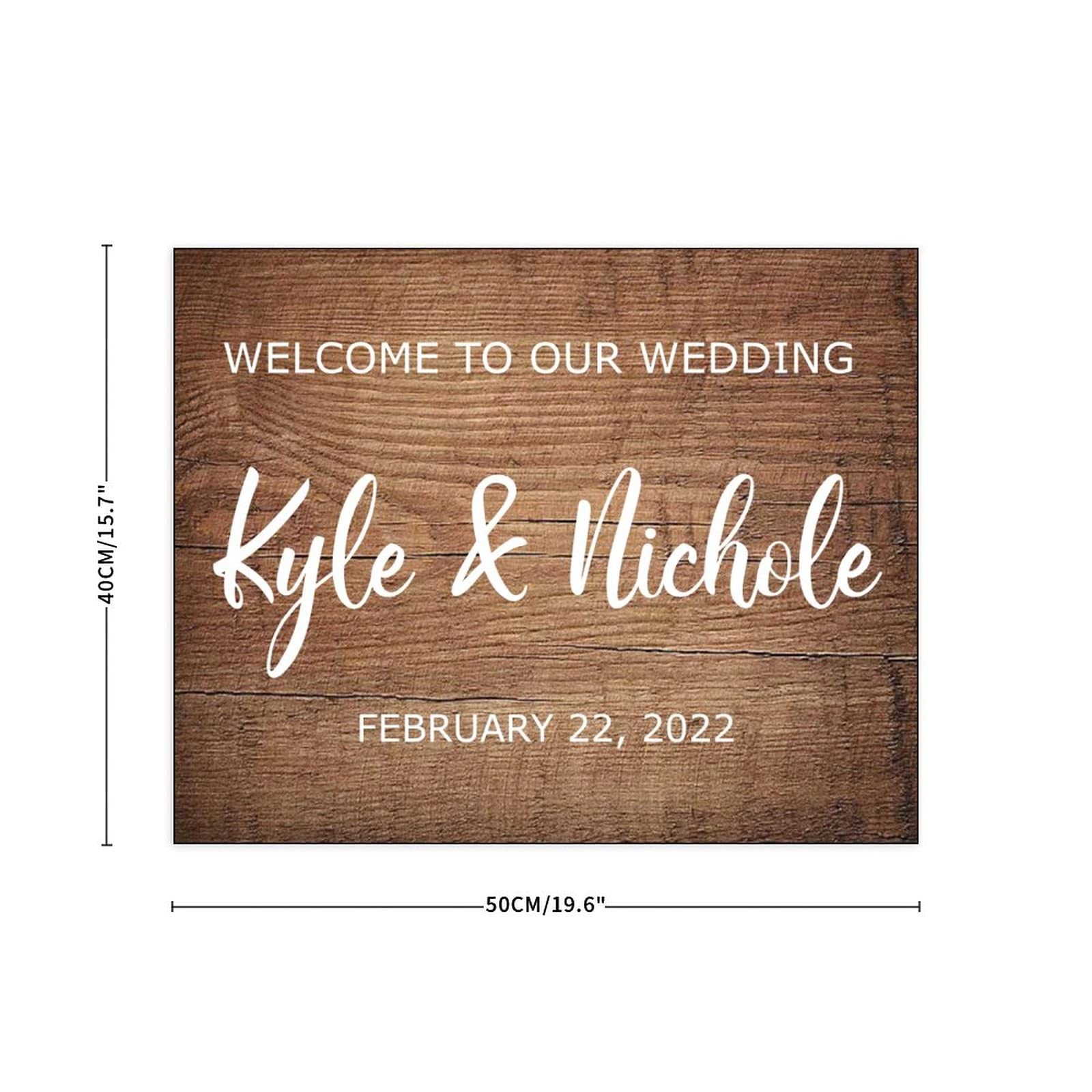 Hochzeits-Willkommensschild – Welcome to Our Wedding – Holz-Hochzeitsschild – rustikale Hochzeitsdekoration, 40,6 x 50,8 cm