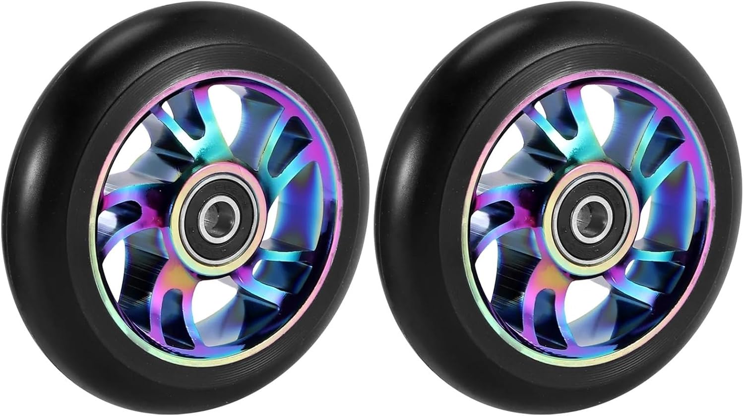 2 Pcs 100Mm Scooter Replacement Wheels With Stunt Pu For Rocking