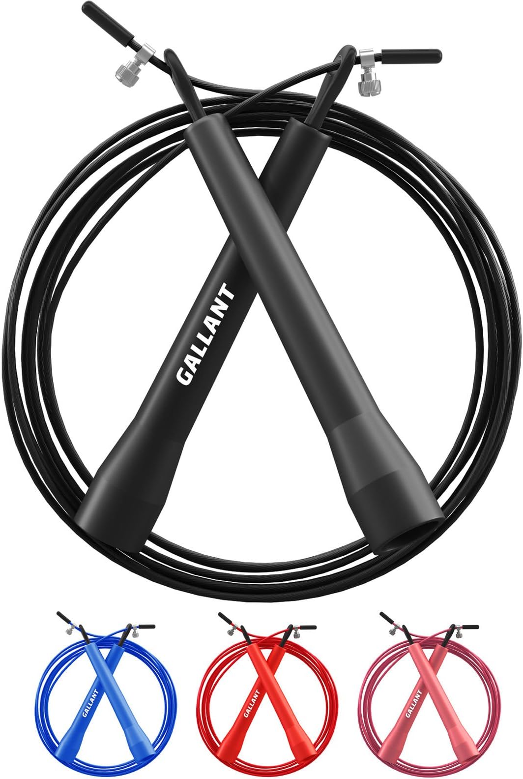 Gallant Speed Skipping Rope for Cross Fitness and Double Enders Training - Adjustable 10ft Steel Cable Rope, Ball Bearing