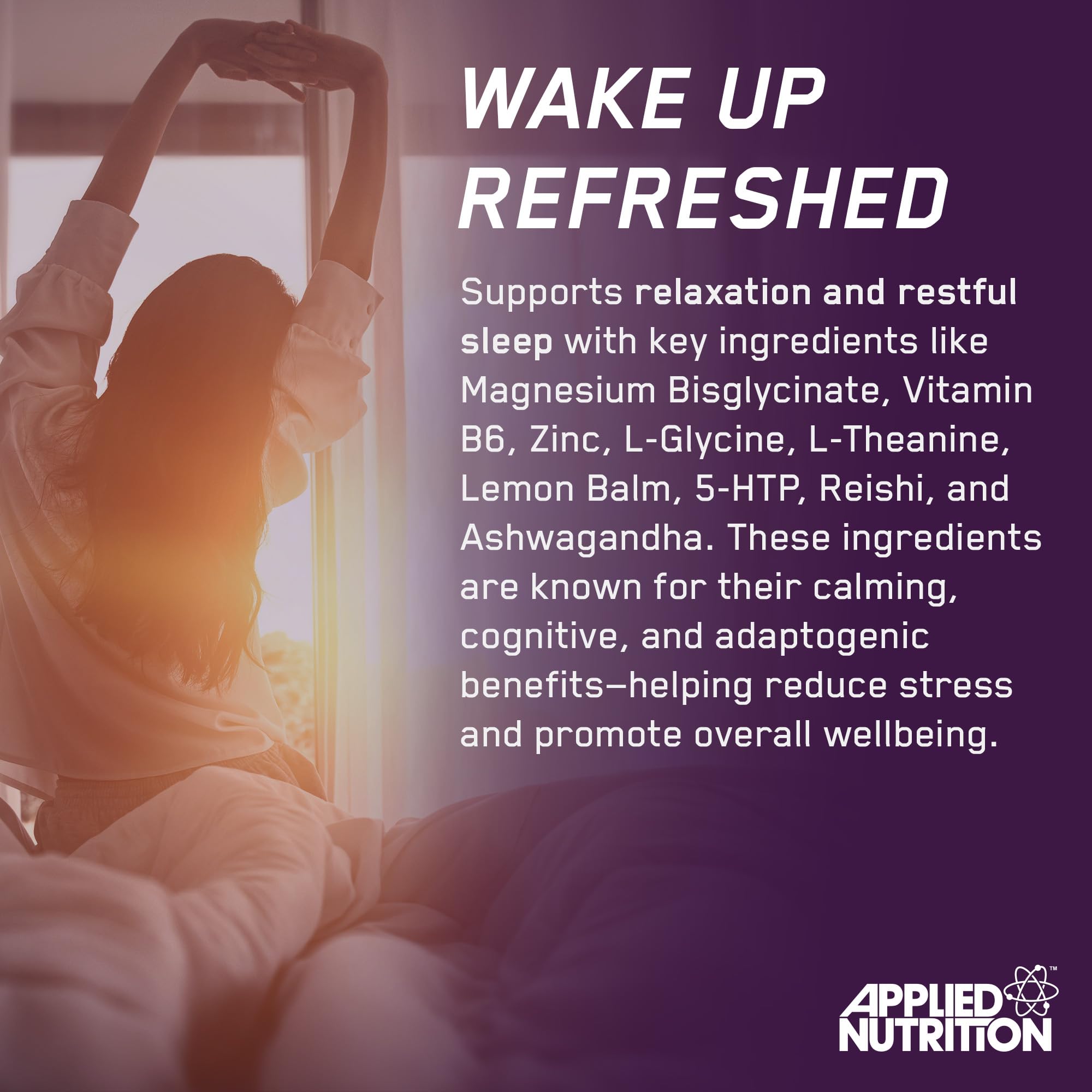 Applied Nutrition Sleep Support for Over 40s | Magnesium Glycine L-Theanine 5-HTP & Adaptogens | Informed Sport – Black Grape 300g – 30 Servings product thumbnail 6