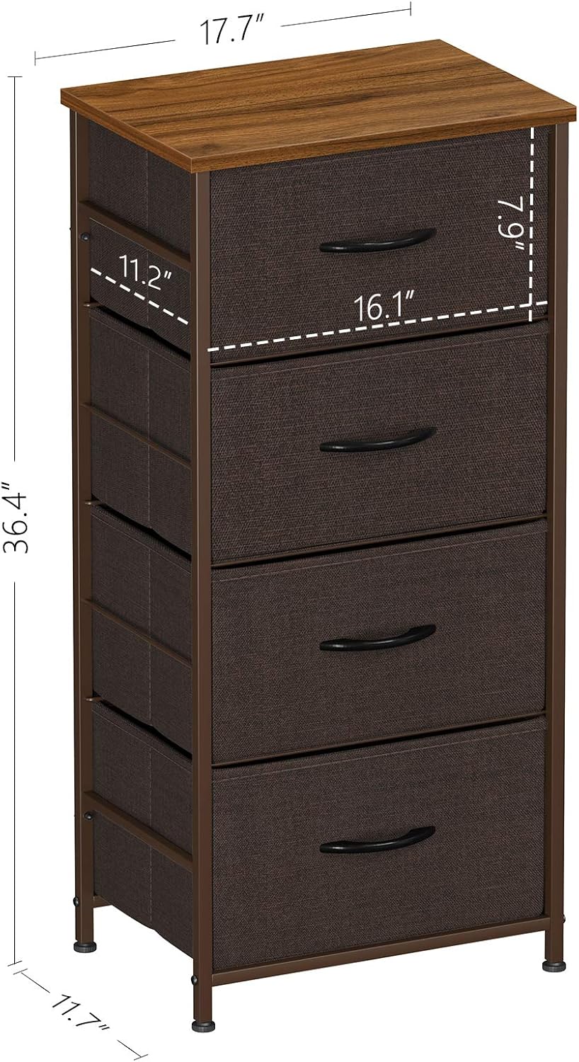 Crazy Clearance CubiCubi Dresser Storage Tower, 4 Drawers Fabric Organizer Unit for Bedroom Hallway Entryway Closets, 16 Small Easy Pull Dresser Clothes Storage with Sturdy Steel Frame Wood Top, Black Grey Buy 1 get 1 CubiCubi Dresser Storage Tower, 4 Drawers Fabric Organizer Unit for Bedroom Hallway Entryway Closets, 16 Small Easy Pull Dresser Clothes Storage with Sturdy Steel Frame Wood Top, Black Grey