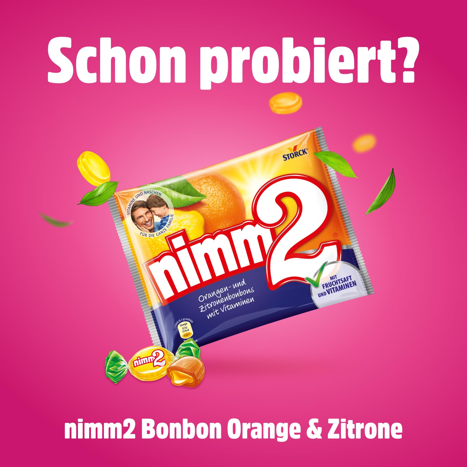 nimm2 Rote Früchte Bonbons – 20 x 240 g – Gefüllte Fruchtbonbons mit Johannisbeere- und Kirschgeschmack – Mit Fruchtsaft und Vitaminen