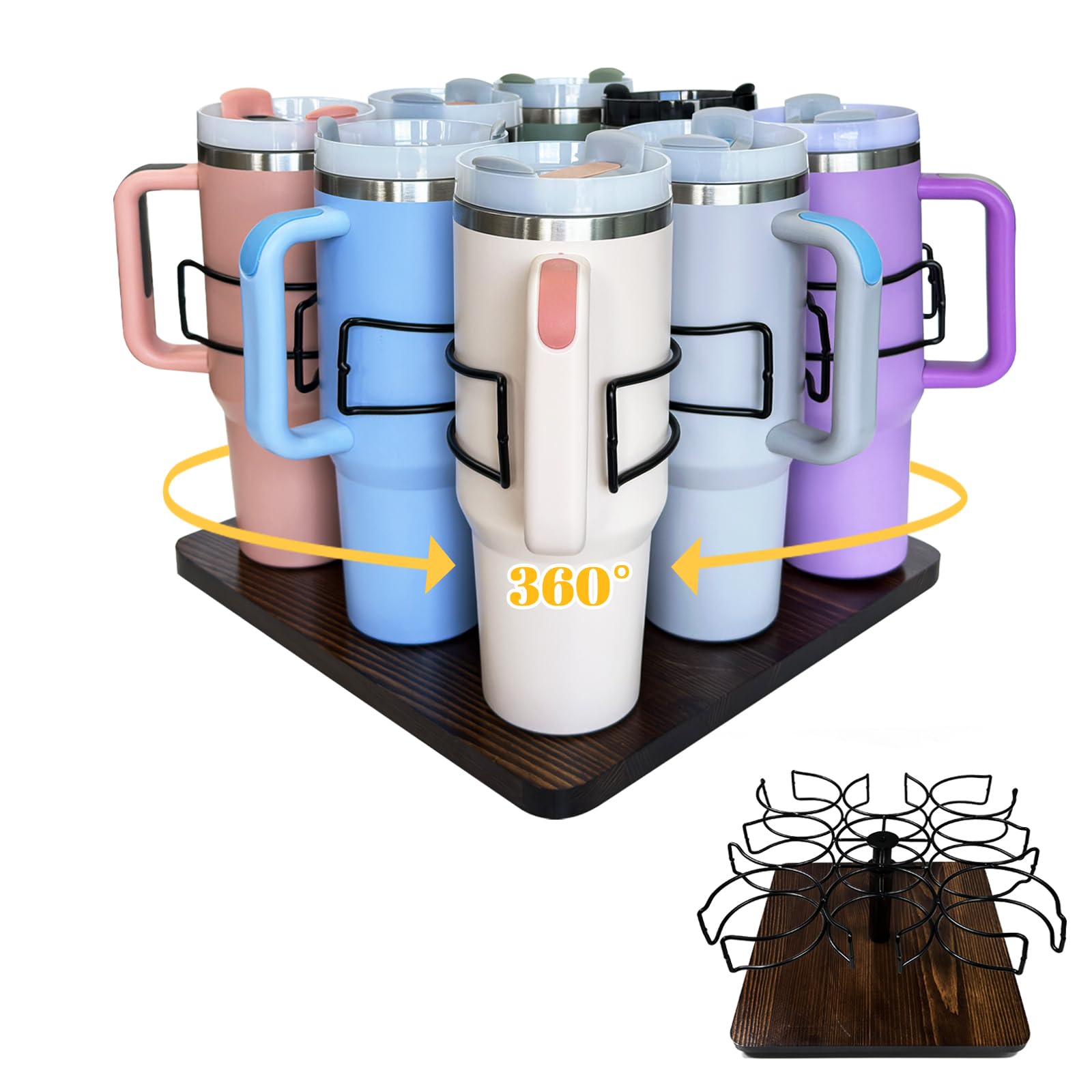 Stanley Tumbler Wall Mount Holder – 2-Pack Stainless Steel Cup Organizer For 40 Oz Bottles, Self-Adhesive Or Drill Mount