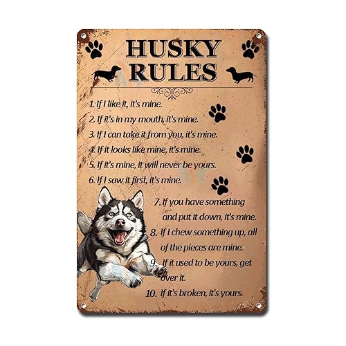 Metal Sign Tin Sign Vintage Wall Art Husky Rules Bar
