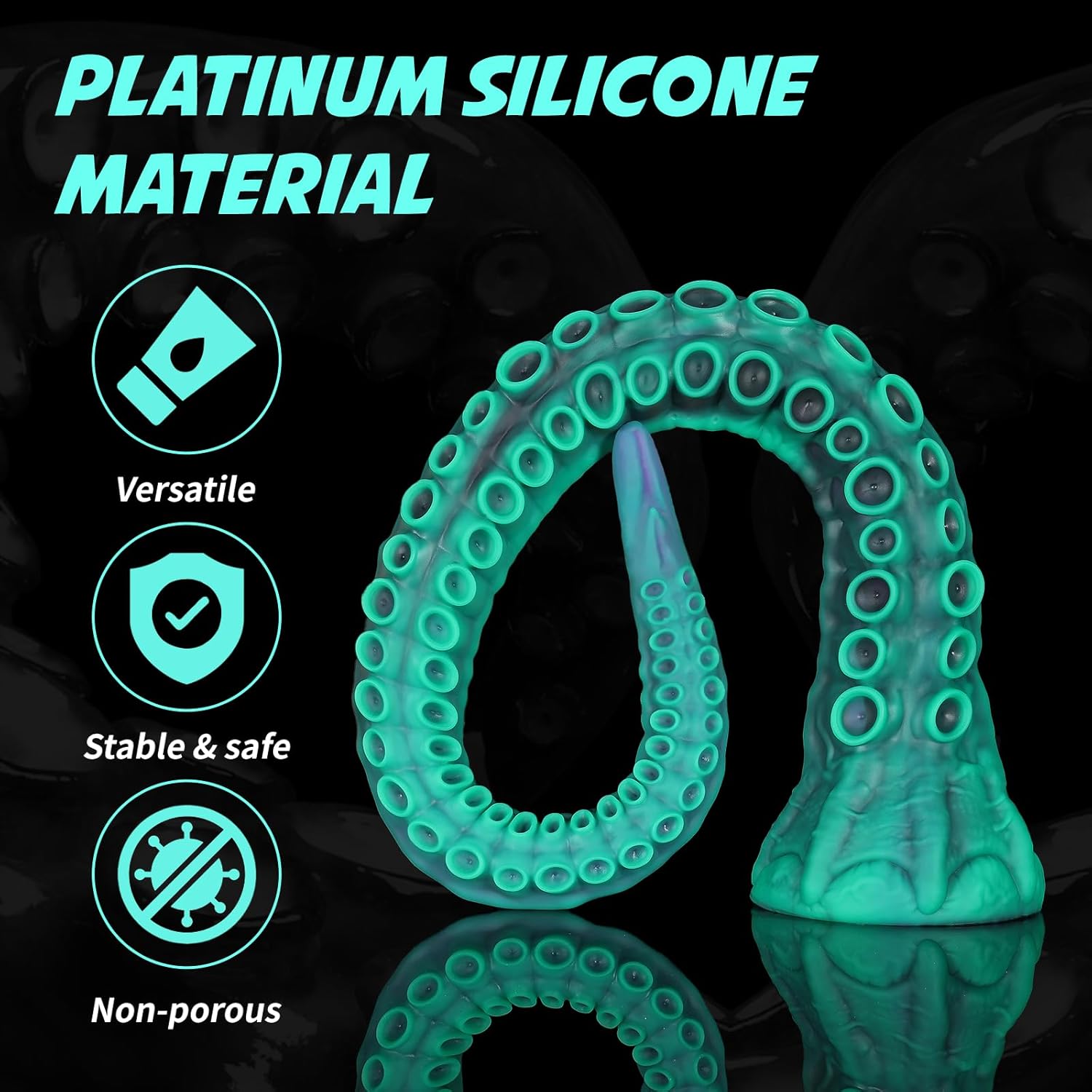 Nothosaur ALLA 23.6 Inch Fantasy Dildo, Long Tentacle Monster Dildo, Realistic Touching with Strong Silicone Suction Cup Anal Plug, Prostate Massager, Adult Sex Toys Men Women and Couple - Green