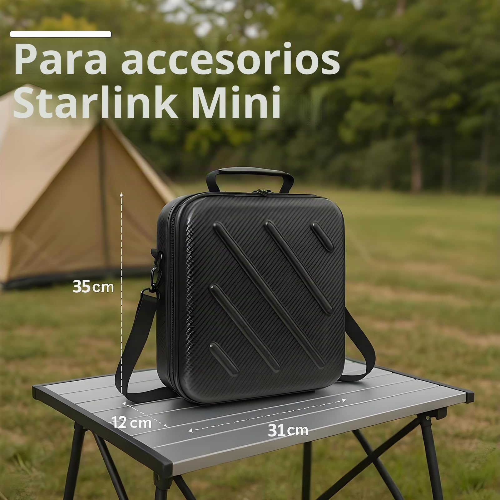 Starlink - Funda ultraligera impermeable para dish kit, case Eva Travel con espacio de almacenamiento para accesorios, adaptador de tubo, Ethernet y cable de alimentación