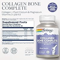 Vista 3 de Solaray Collagen Bone Complete - Marine Collagen Capsules with Calcium, Magnesium, & Vitamin D3 for Women & Men, Bone Strength & Health Support - 90