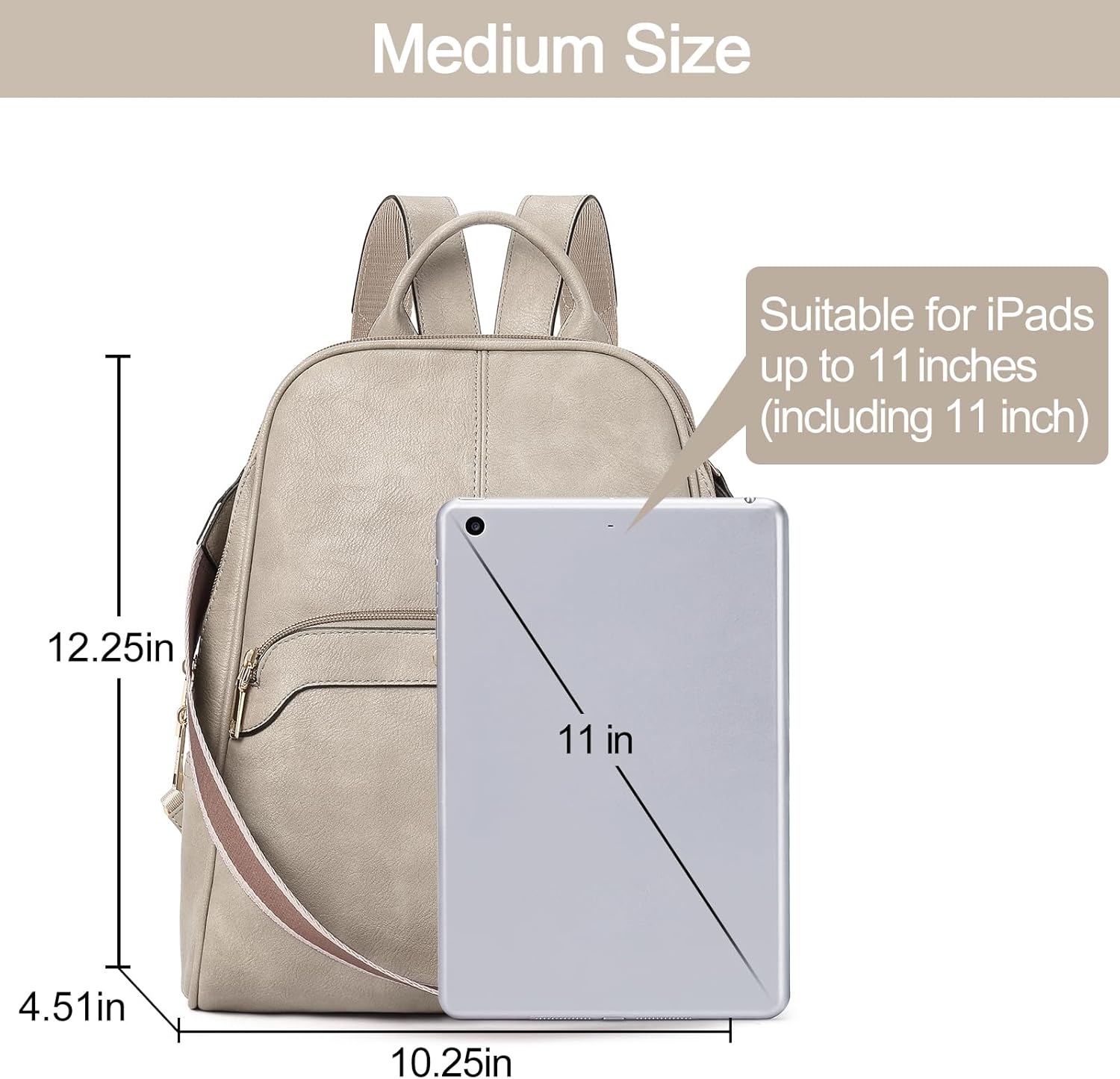 CLUCI Small Backpack for Women, Womens Backpack PU Backpack Purse for Women Leather Convertible Travel Backpack Shoulder Bags - Image 3