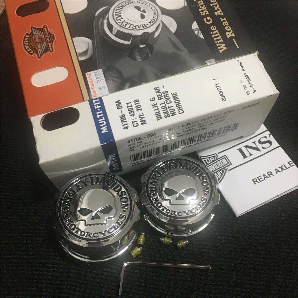 Buy Willie G Skull Rear Axle Nut Covers For Harley Davidson FLST FXST