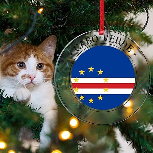 Vista 171 de Guatemala - Adornos acrílicos de Navidad, regalo de recuerdo de ciudad patriótica, adorno para árbol de Navidad, bandera nacional de Guatemala