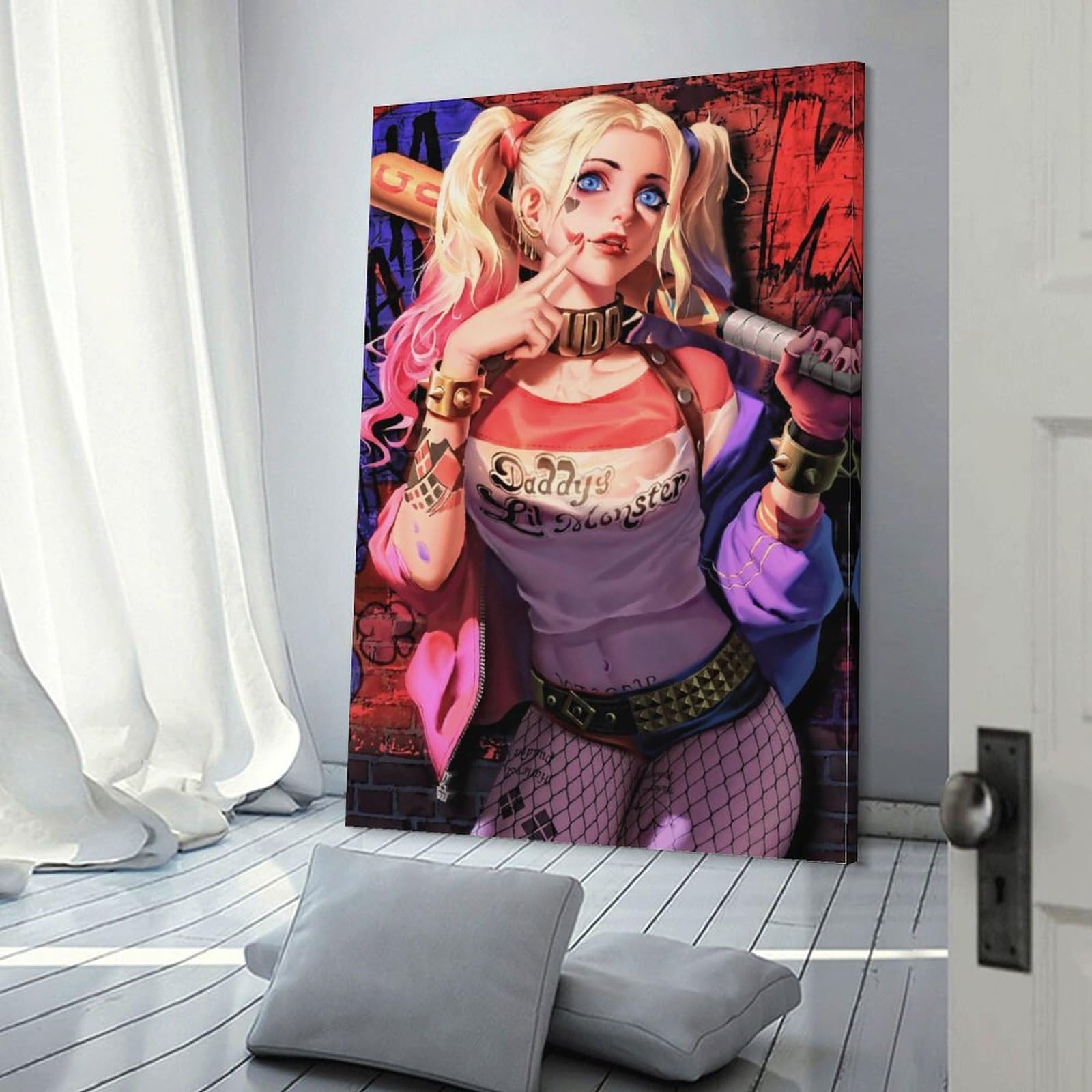 Amazon｜ハーレイ・クイン壁紙アートポスター 部屋飾り キャンバス 