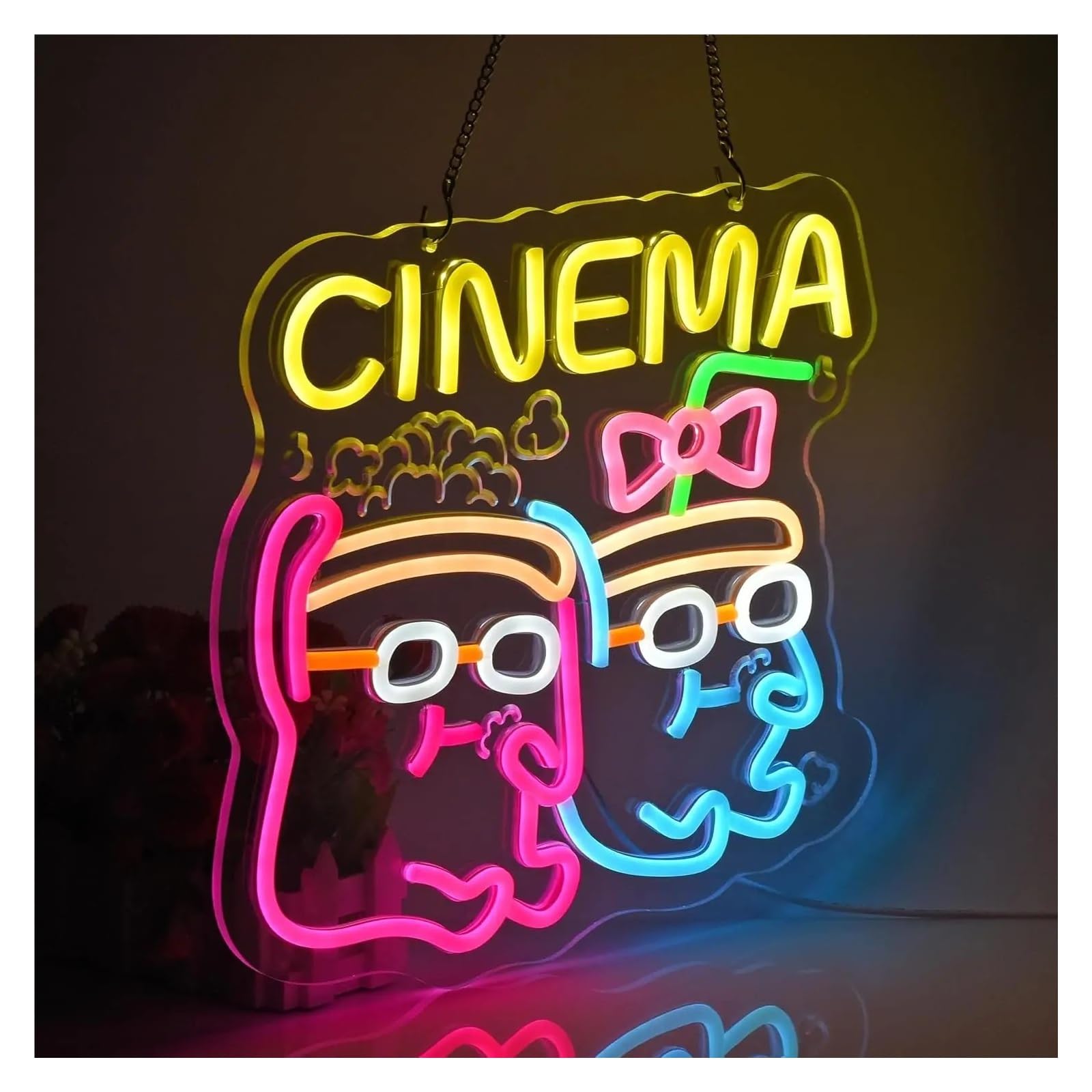 XENITE Luci al Neon Da Parete Luce LED Dimmerabile USB Per Insegna Al Neon Cinemaper Decorazioni Commerciali E Home Theater Per Film, Camera Da Letto 33X32cm