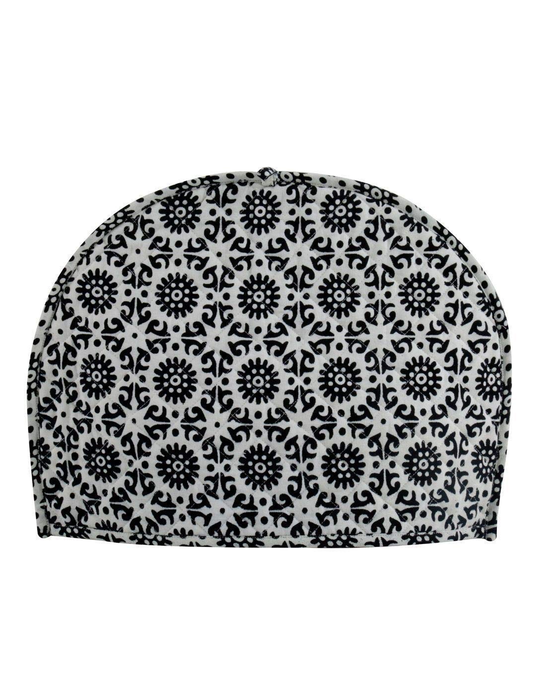 Indian Mandala Handmade Cotton Printed Abstract Tea Pot Decor Cover Creative Tea Cozy Attractive Black Traditional Printed Cotton Tea Cozy Tea Pot Cover