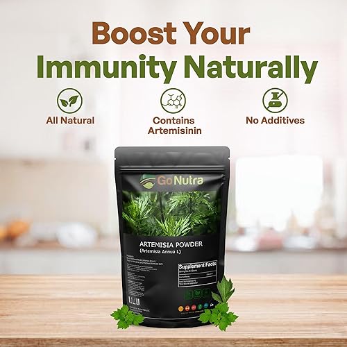 Miniatura 2 de Go Nutra Polvo de ajenjo dulce (Artemisia annua) | Artemisinina natural | Apoya la salud digestiva, la energía y los antioxidantes | Té de hierbas y