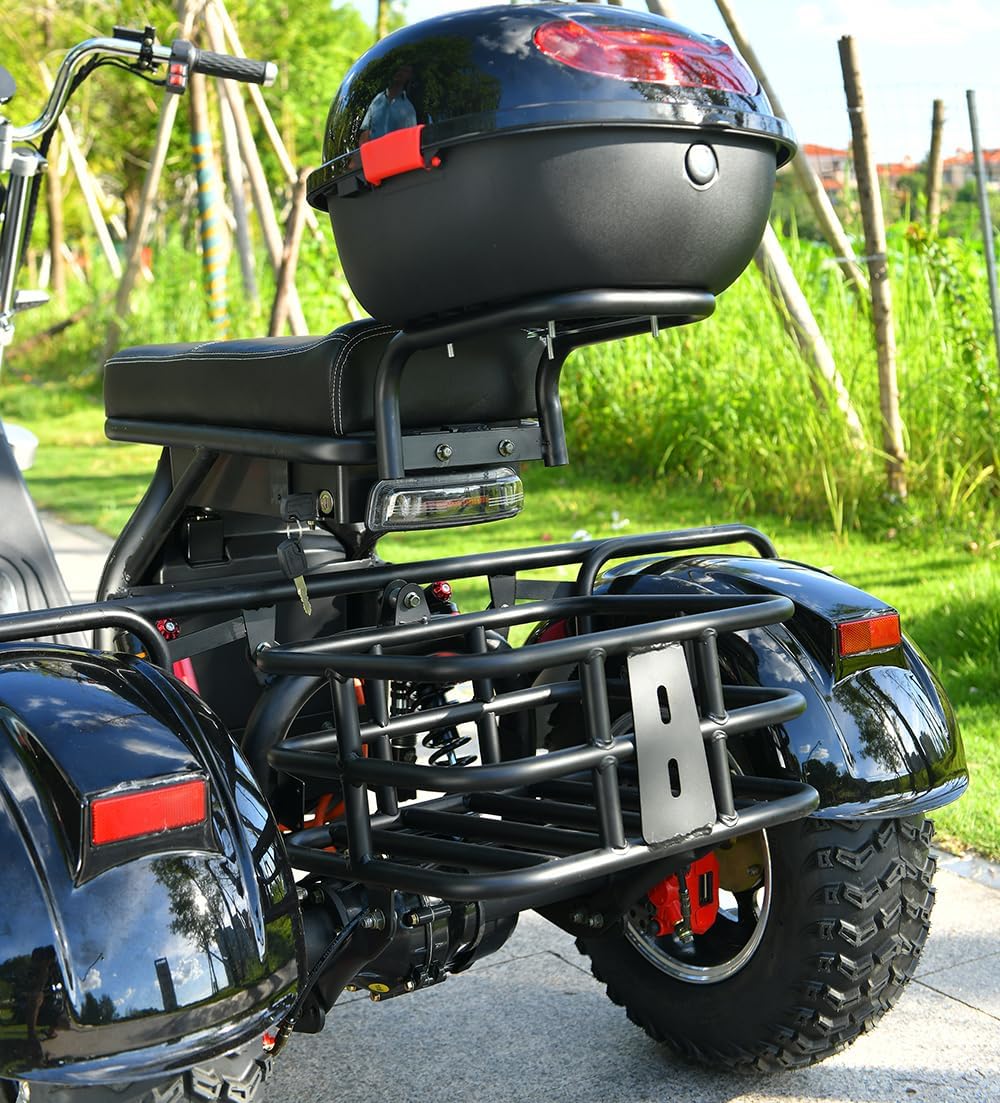 Close-up of the rear suspension and wheel of the eHoodax electric scooter.