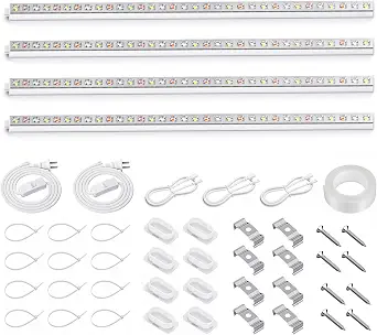 KingLED Grow Lights for Indoor Plants, Full Spectrum, 2FT-4 Pack