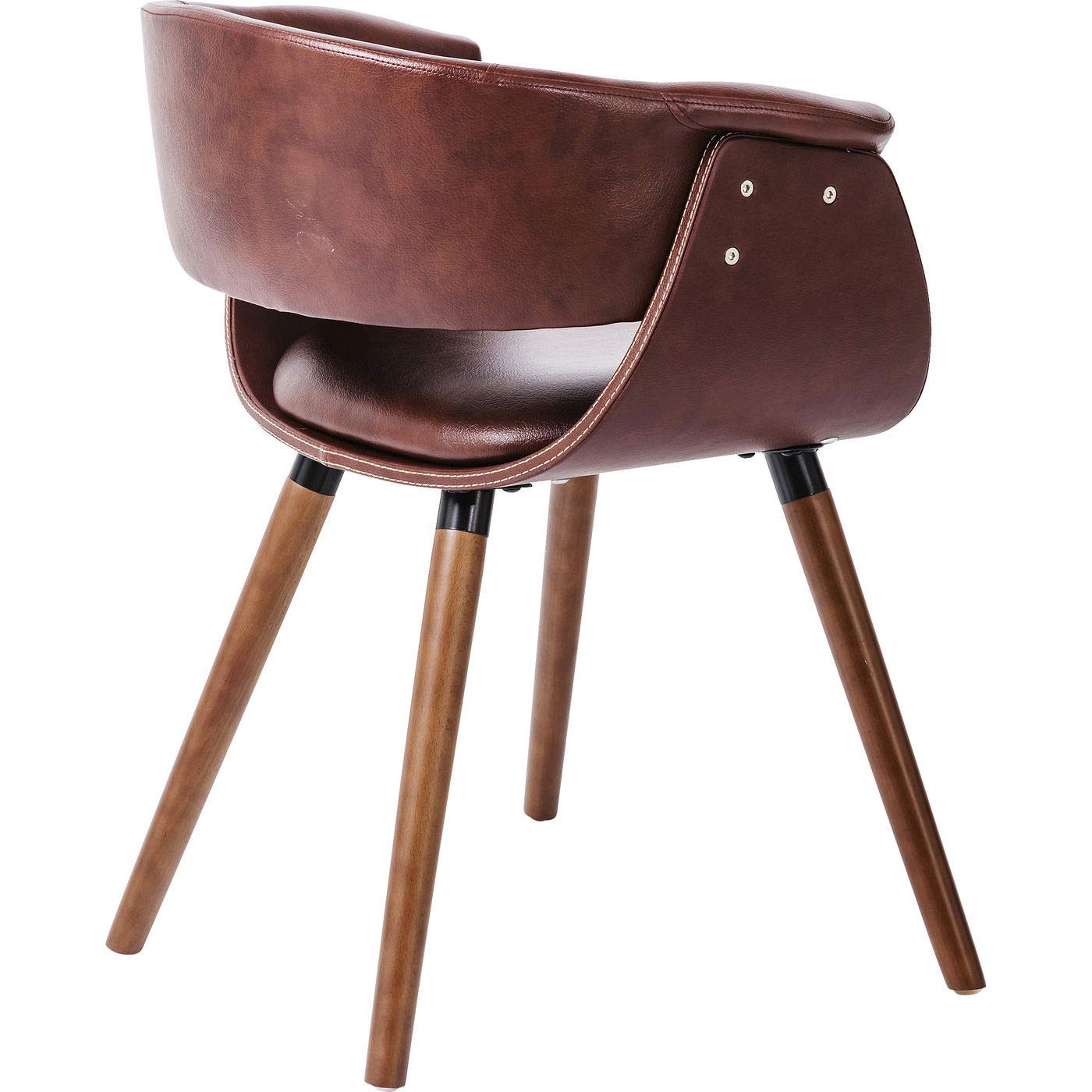 Kare Design Chaise Monaco, Nougat-Marron, Aspect Cuir, Hêtre Massif, Chaise Avec Accoudoirs, Chaise Salle a Manger, Deco Intérieur, Decoration Salon, Cuisine, Chambre, Maison, 72x58x47cm | Chaise salle à manger avec aspect cuir, pour décoration intérieure