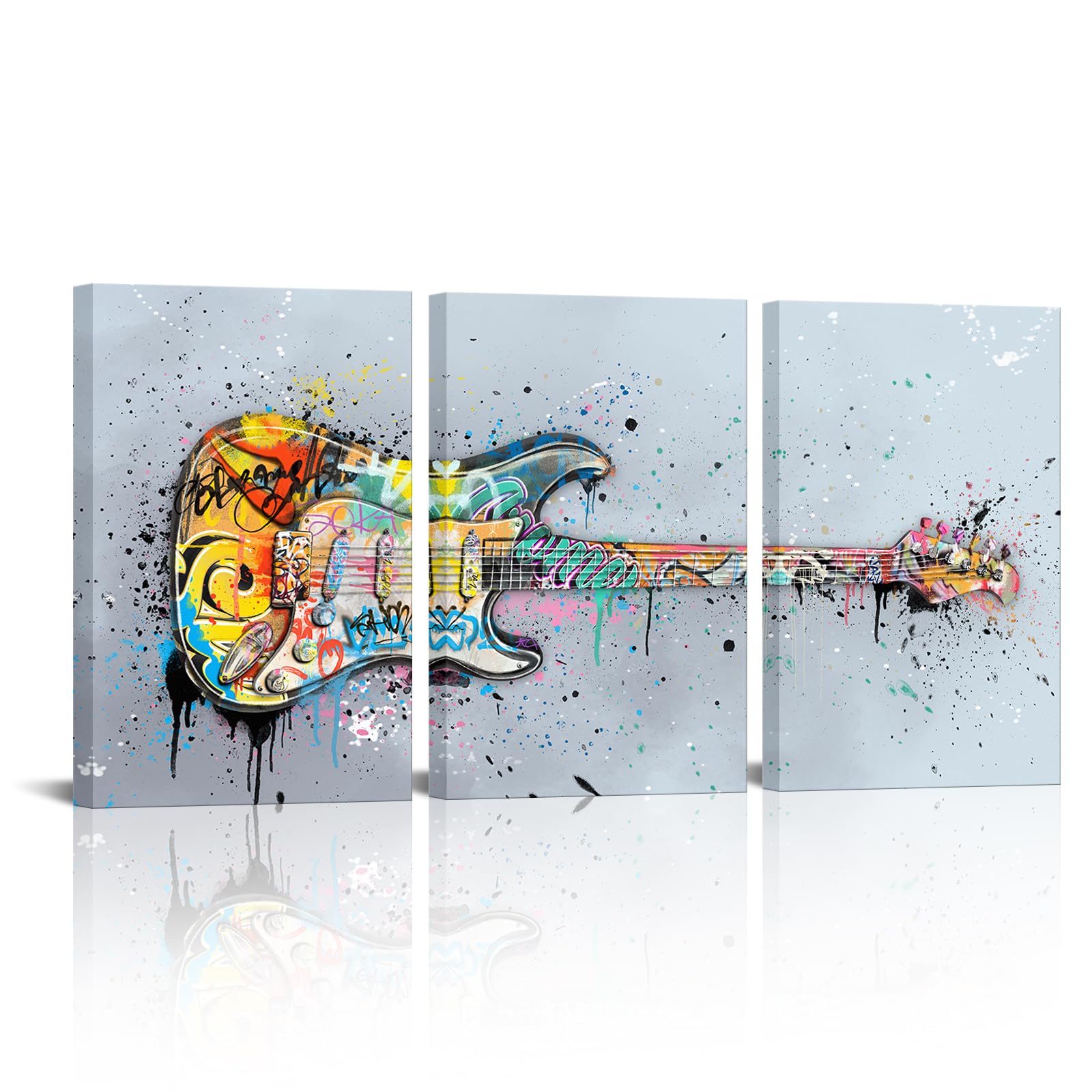 Amazon.co.jp: HOMEOART 音楽ウォールアート ギター 絵画 キャンバス