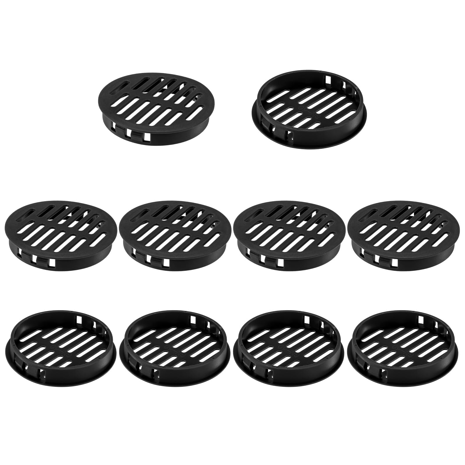 M METERXITY 10-Pack Round Soffit Vents 80mm/3.1", Air Vents Grille, Black