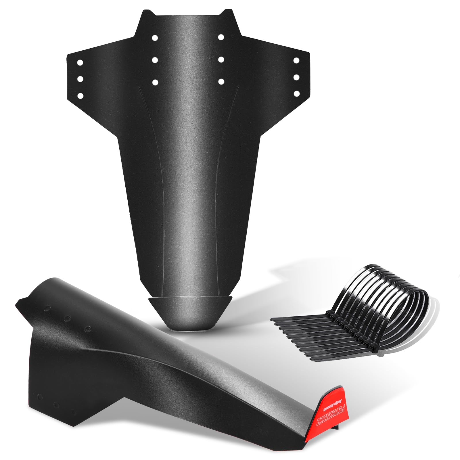 FETESNICE 2 pezzi parafanghi per mountain bike con adesivi riflettenti, parafanghi anteriori e posteriori per ruote da 20" a 29", leggeri e resistenti per mountain bike, e-bike, gravel bike e fatbike.