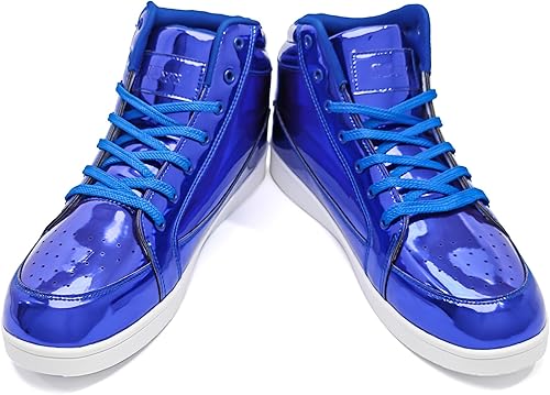 Miniatura 3 de IGxx Tenis punk, botines para hombre, remaches de metal, parte superior alta, con cordones, para correr, baloncesto, decoración de metal brillante,