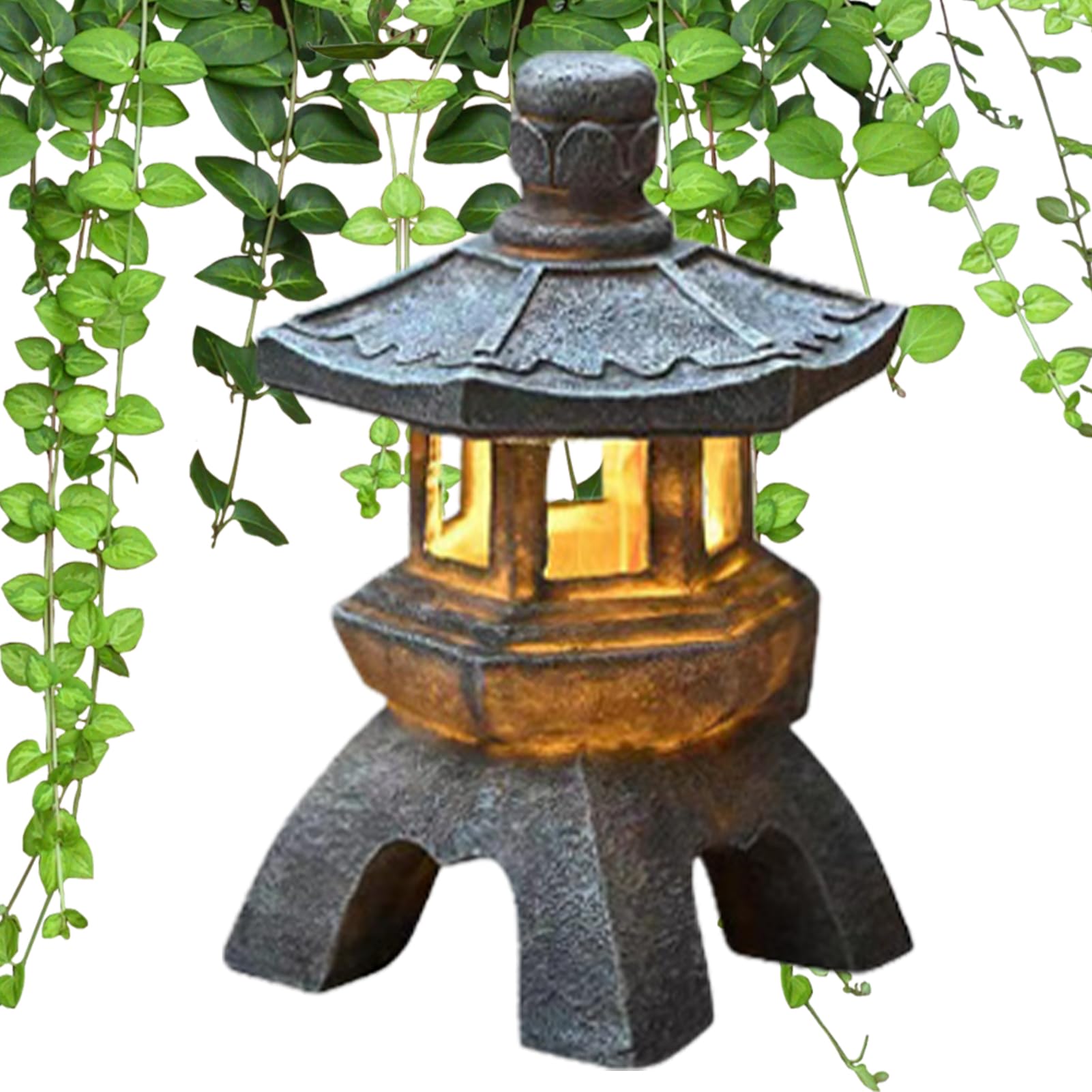 Outdoor Solar Garden Lights,Zen Lantern Solar Powered Yard Lights - Outdoor Zen Decoration, Villa Nightlight, Solar Lights for Pathway Patio Front Yard Garden Courtyard Porch