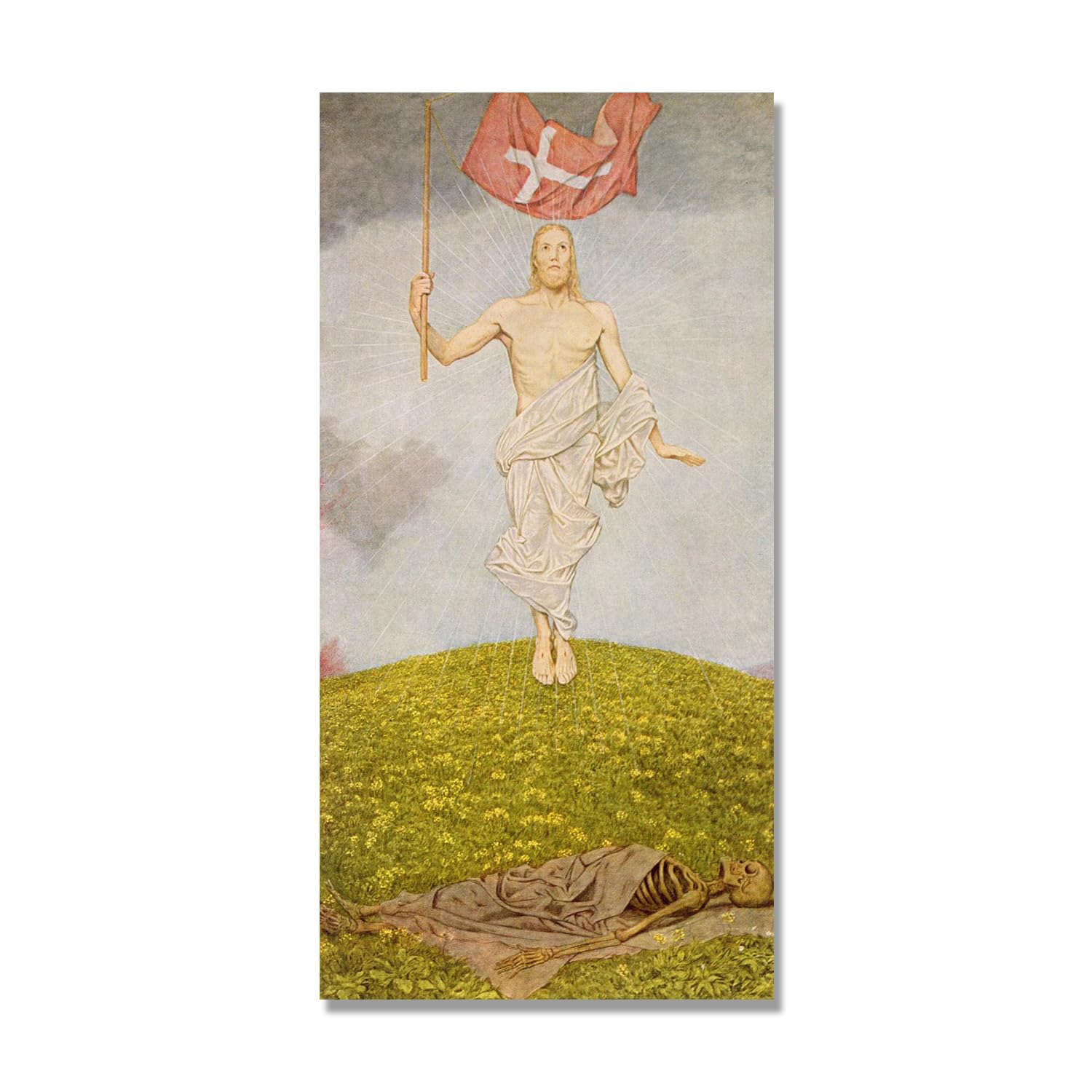 NHLDZYH Hans Thoma Style Canvas Wall Art - (Untitled 30), German Romantic Realism Painting with Symbolic Nature, Rustic Country Home Decor. 60x120cm-23.7x47.3in. Only Canvas
