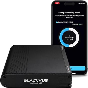 Blackvue Dash Cam Battery Pack B-130A, Fast Charging 12V/24V Battery for Dashcam Parking Mode, USB Power, Smart App & Cloud Monitoring