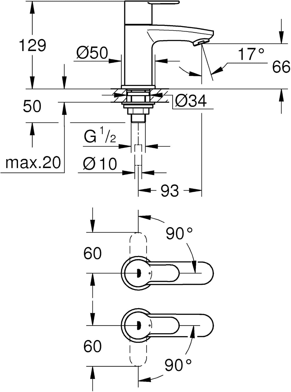 Weekly Top Sale GROHE 23496000 | Wave Cosmopolitan Pillar Tap