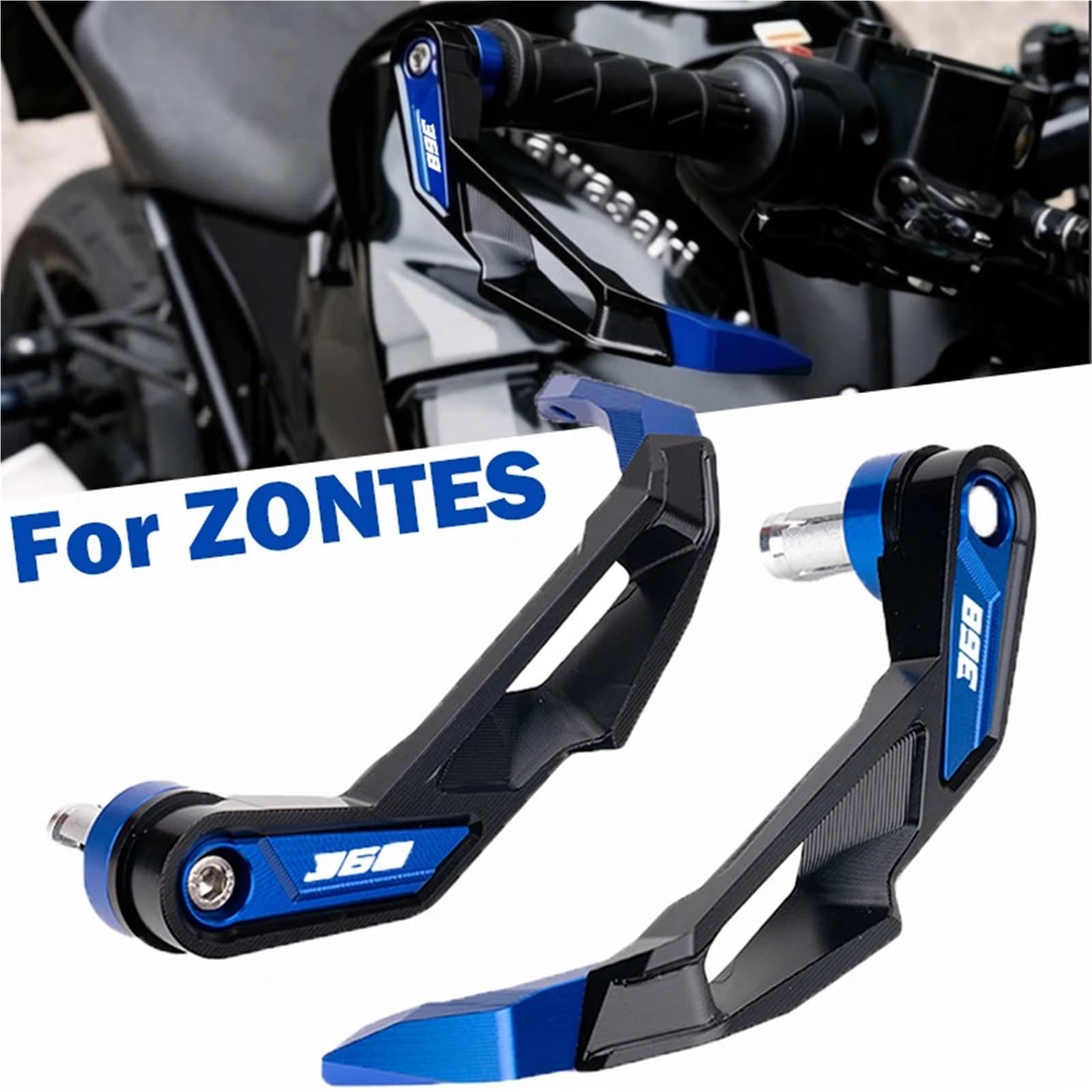 motocyklowe osłony dłoni Pasuje do ZONTES 368 G/D/E/M 2024 2025 kierownica motocykla dźwignie hamulcowe i sprzęgła osłona dłoni Protector jelca(Orange-368)