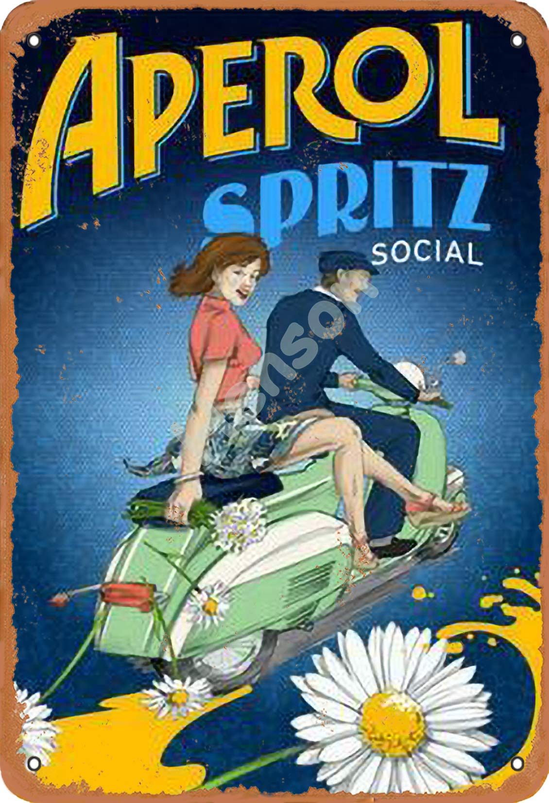Henson Aperol Spritz Social vintage Logo 12 * 8 inches Advertising Eye-Catching Wall Decoration